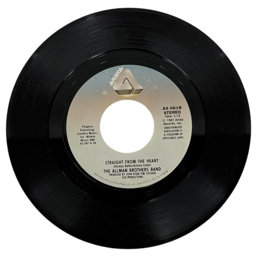 The Allman Brothers Band 45 RPM Vinyl Straight From The Heart Picture Sleeve 7” - Picture 4 of 7